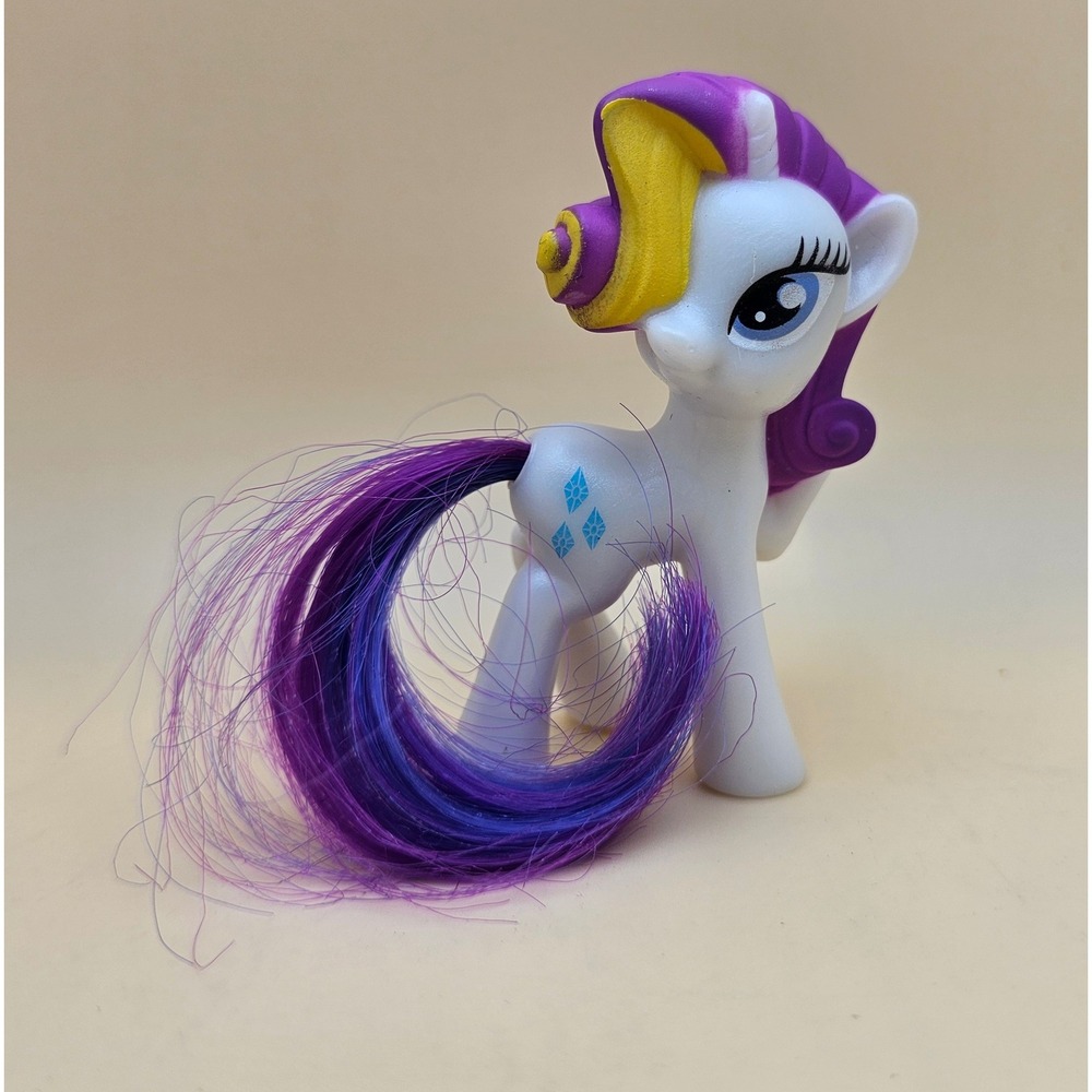 My Little Pony Rarity Figure White Purple Yellow Horn Cutie Mark Hasbro